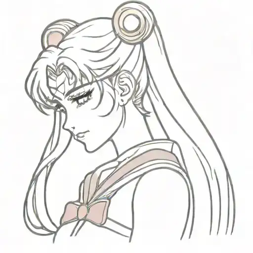 sailor moon sad tattoo design idea