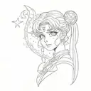 sailor moon sad tattoo design idea