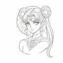 sailor moon sad tattoo design idea