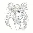 sailor moon sad tattoo design idea