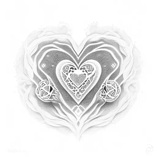 ornamental heart tattoo design idea