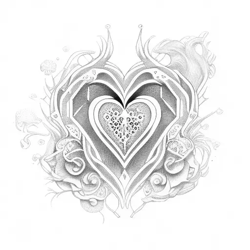 ornamental heart tattoo design idea
