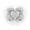 ornamental heart tattoo design idea