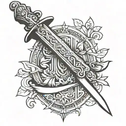 Roman a Gladiator sword tattoo design idea