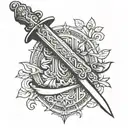 Roman a Gladiator sword tattoo design idea