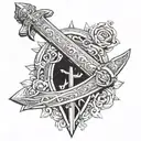 Roman a Gladiator sword tattoo design idea