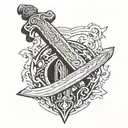 Roman a Gladiator sword tattoo design idea