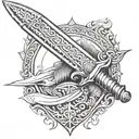 Roman a Gladiator sword tattoo design idea