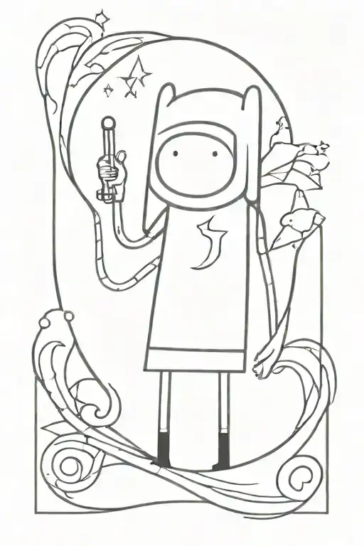 you look great adventure time mirror tattoo design idea