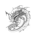 dragon flame tattoo design idea