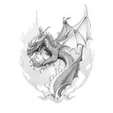 dragon flame tattoo design idea