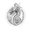 dragon flame tattoo design idea