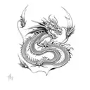 dragon flame tattoo design idea