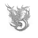 japanese flame tattoo design idea