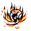  Sasuke's eyes and black flames tattoo design idea