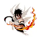  Sasuke's eyes and black flames tattoo design idea