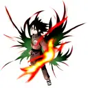  Sasuke's eyes and black flames tattoo design idea