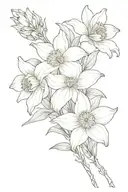 daisy daffodil aster flower bouquet tattoo design idea