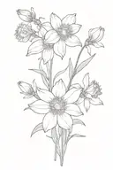 daisy daffodil aster flower bouquet tattoo design idea