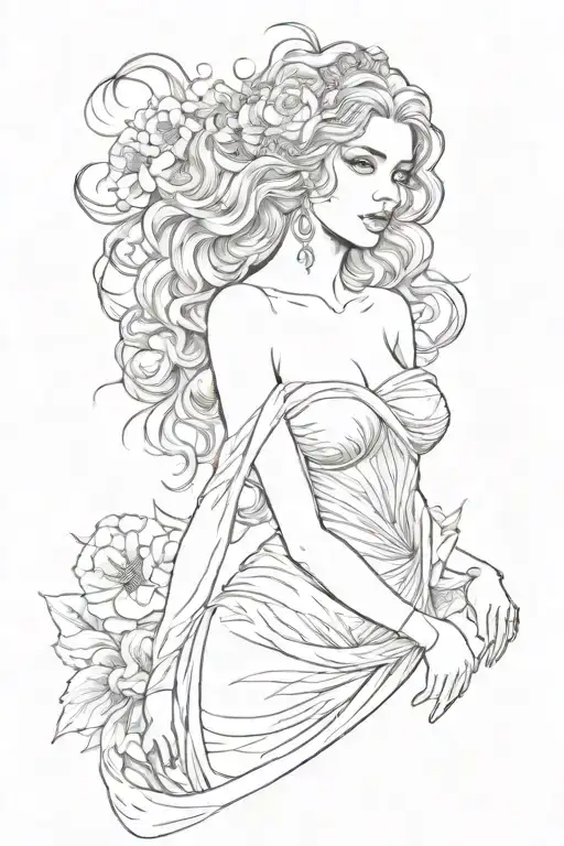 full body Aphrodite realistic sexy girl shoulder tattoo tattoo design idea