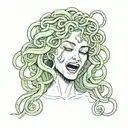 Medusa crying tattoo design idea