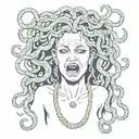 Medusa crying tattoo design idea
