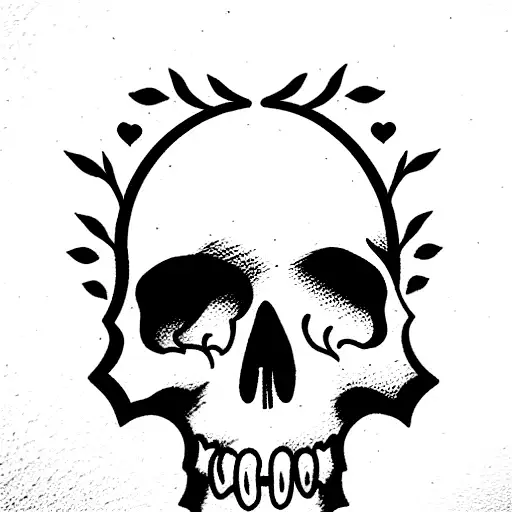 valentine skull tattoo design idea