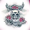 valentine skull tattoo design idea