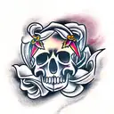 valentine skull tattoo design idea