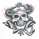 valentine skull tattoo design idea