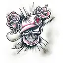 valentine skull tattoo design idea