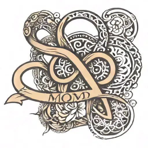 infinity symbol with mom and dad memorial tattoo design idea