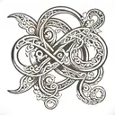 infinity symbol with mom and dad memorial tattoo design idea