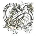 infinity symbol with mom and dad memorial tattoo design idea