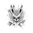 Skull Fox  tattoo design idea