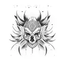 Skull Fox  tattoo design idea