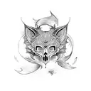 Skull Fox  tattoo design idea