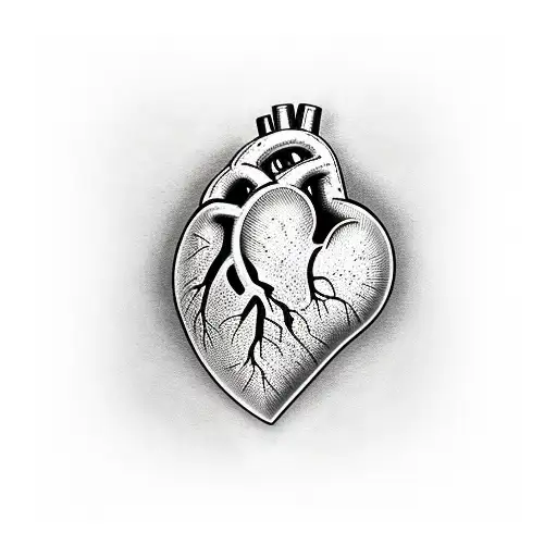 realistic heart tattoo design idea