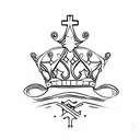 Christian Cross crown tattoo design idea