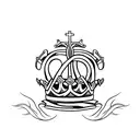 Christian Cross crown tattoo design idea
