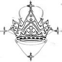 Christian Cross crown tattoo design idea