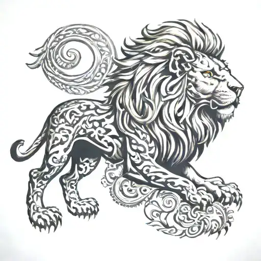 persian lion tattoo design idea