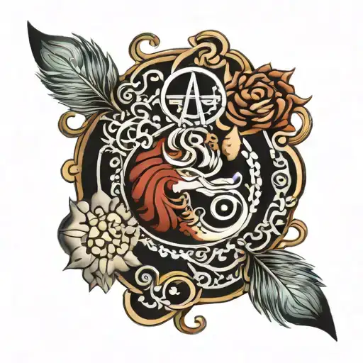 Persian history inspired tattoo featuring symbols tattoo design idea