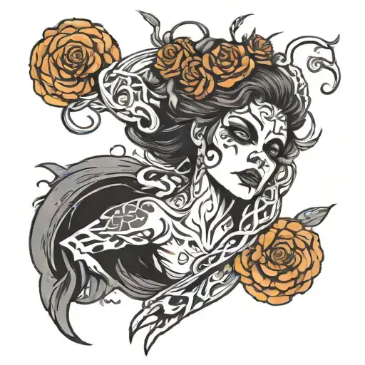 person rising from shadow tattoo design idea