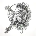 person sinking into shadow  tattoo design idea