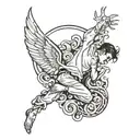 person sinking into shadow  tattoo design idea