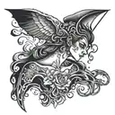 person rising from shadow tattoo design idea