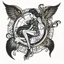 person rising from shadow tattoo design idea