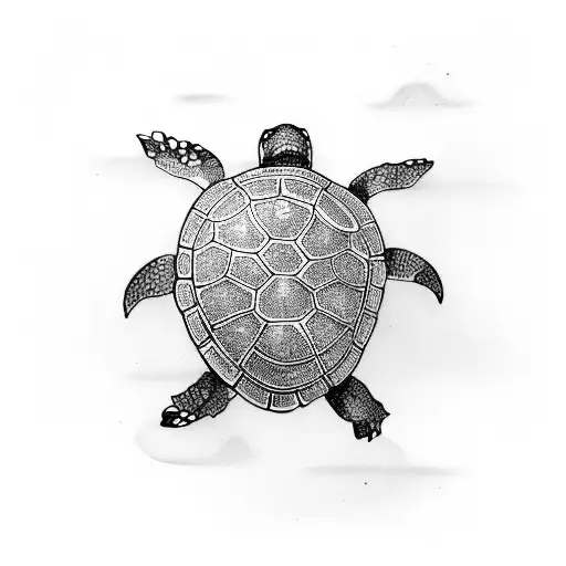 turtle wakeboarding tattoo design idea
