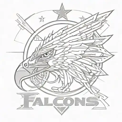 falcons logo with the nfl logo  tattoo design idea